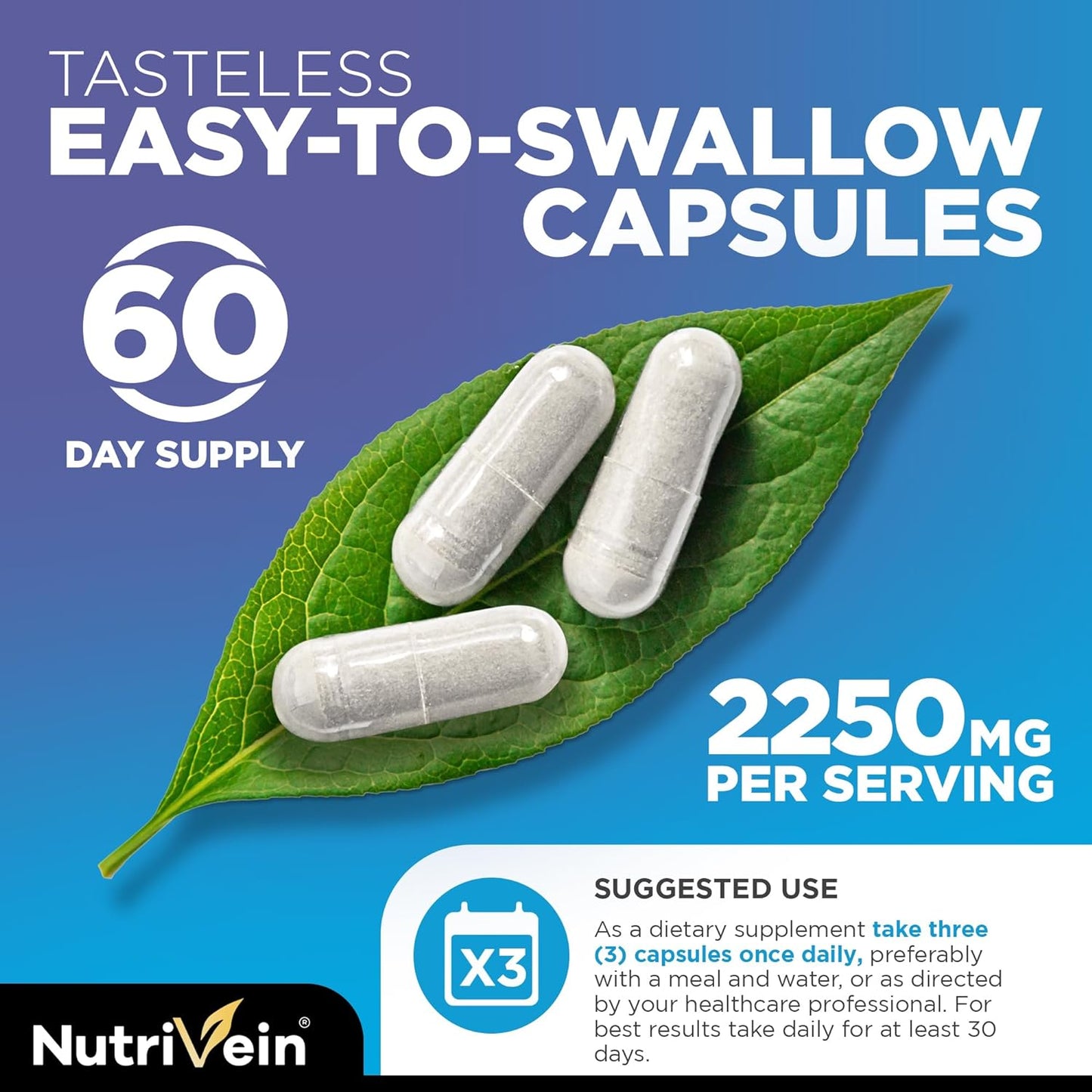 Nutrivein Multi Collagen Pills 2250mg - 180 Collagen Capsules