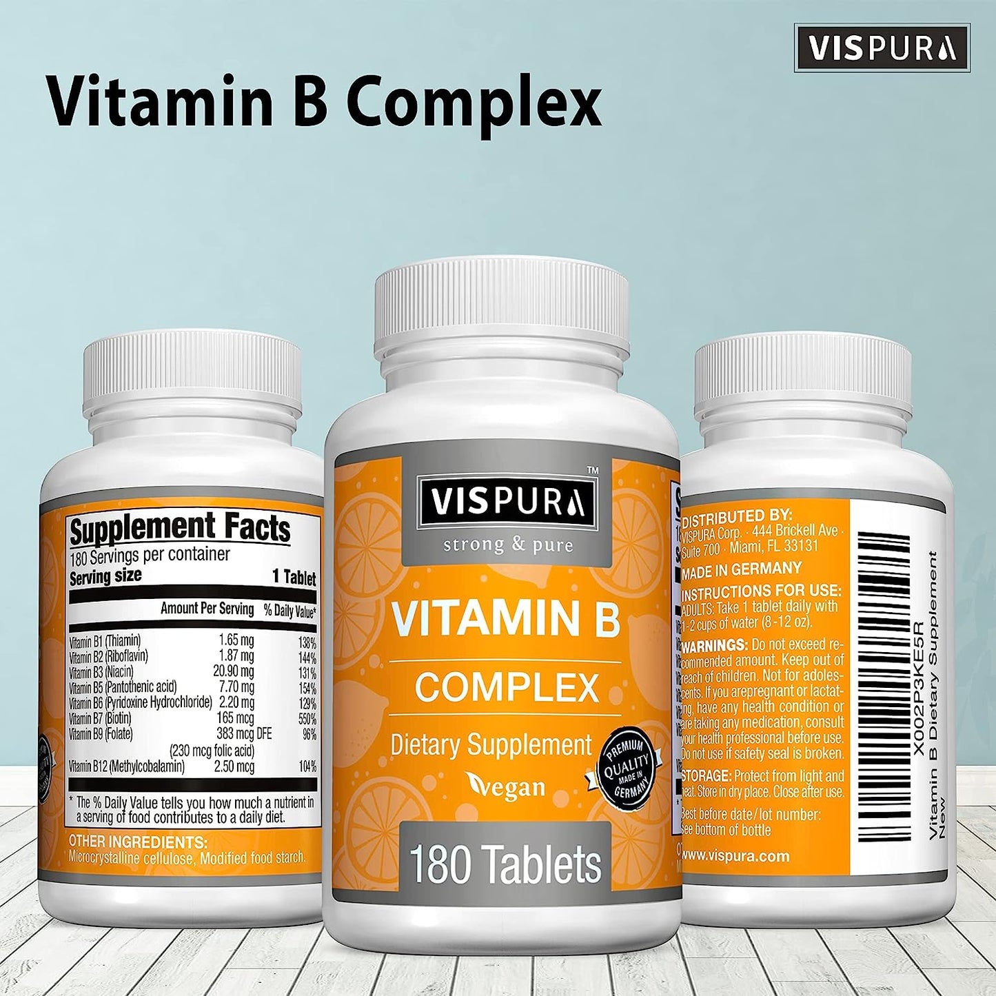 Vitamin B-Complex, 180 Vegan Tablets