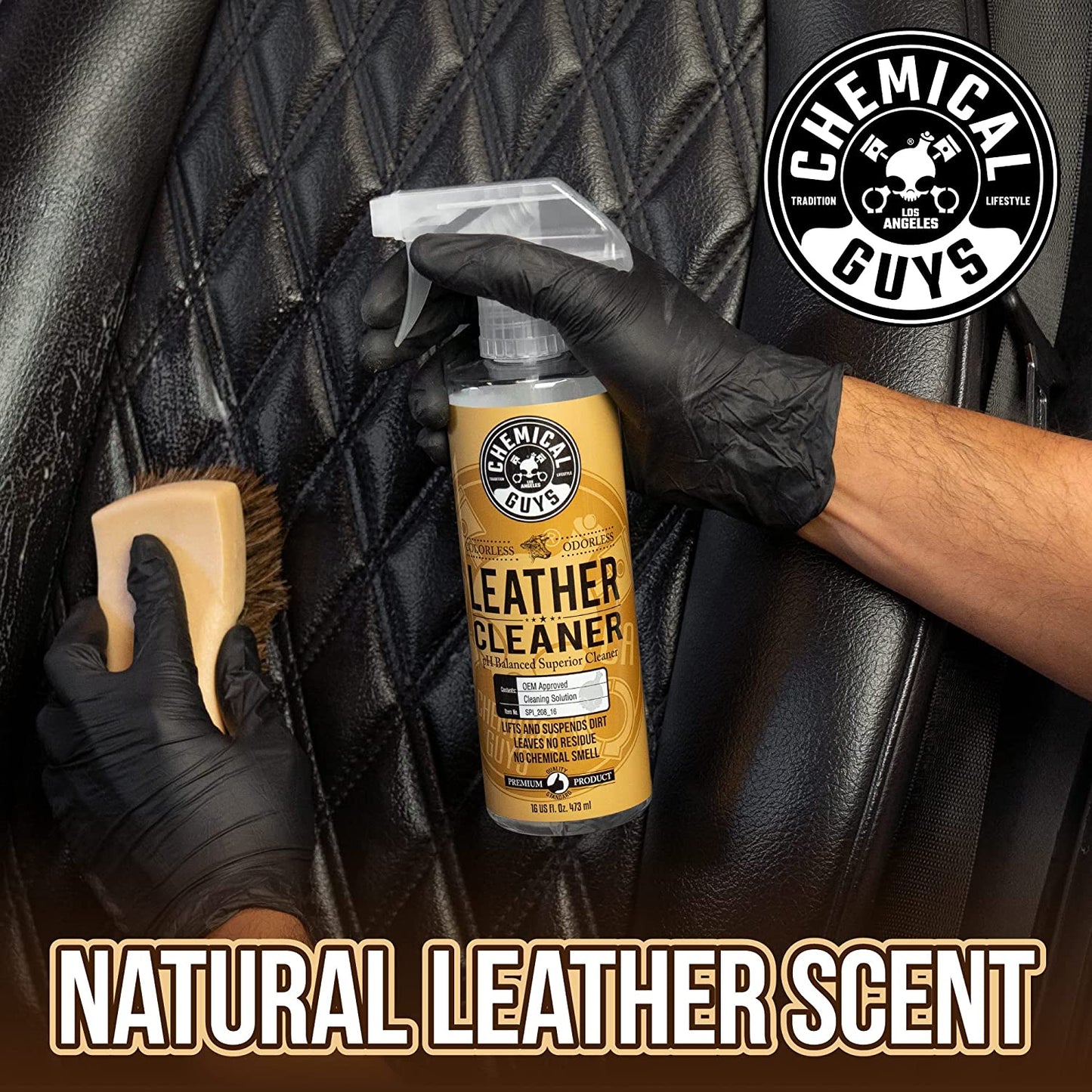 Chemical Guys SPI_109_16 Leather Cleaner and Leather Conditioner Kit for Use on Leather Apparel, Furniture, Car Interiors, Shoes, Boots, Bags & More (2 - 16 Oz Bottles)