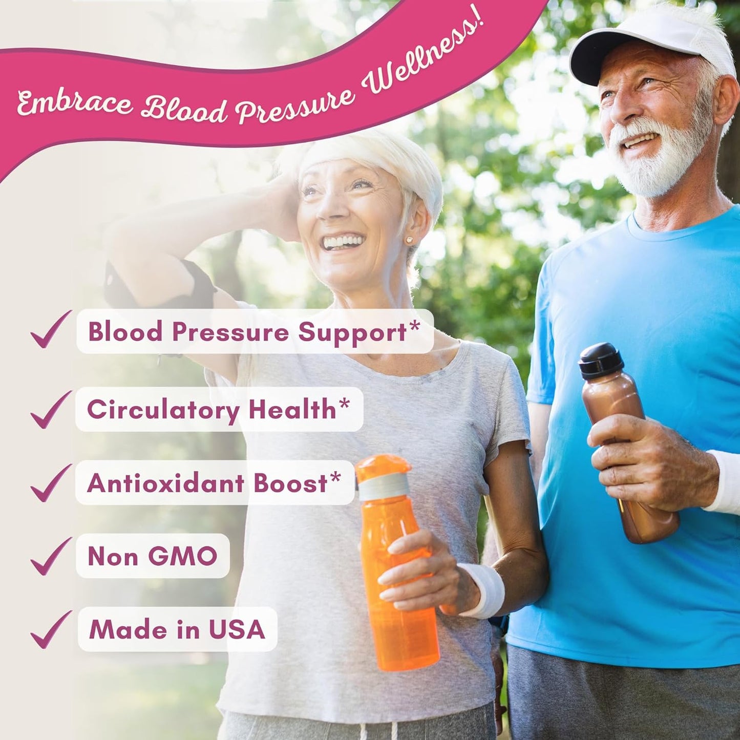 Blood Pressure Support Supplement - 13 Herbs & Vitamins - 90 capsules