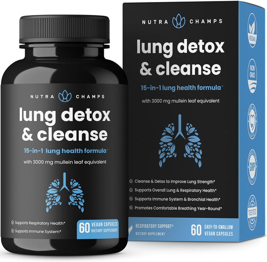 Lung Detox & Cleanse | Mullein Leaf Capsules  60 count