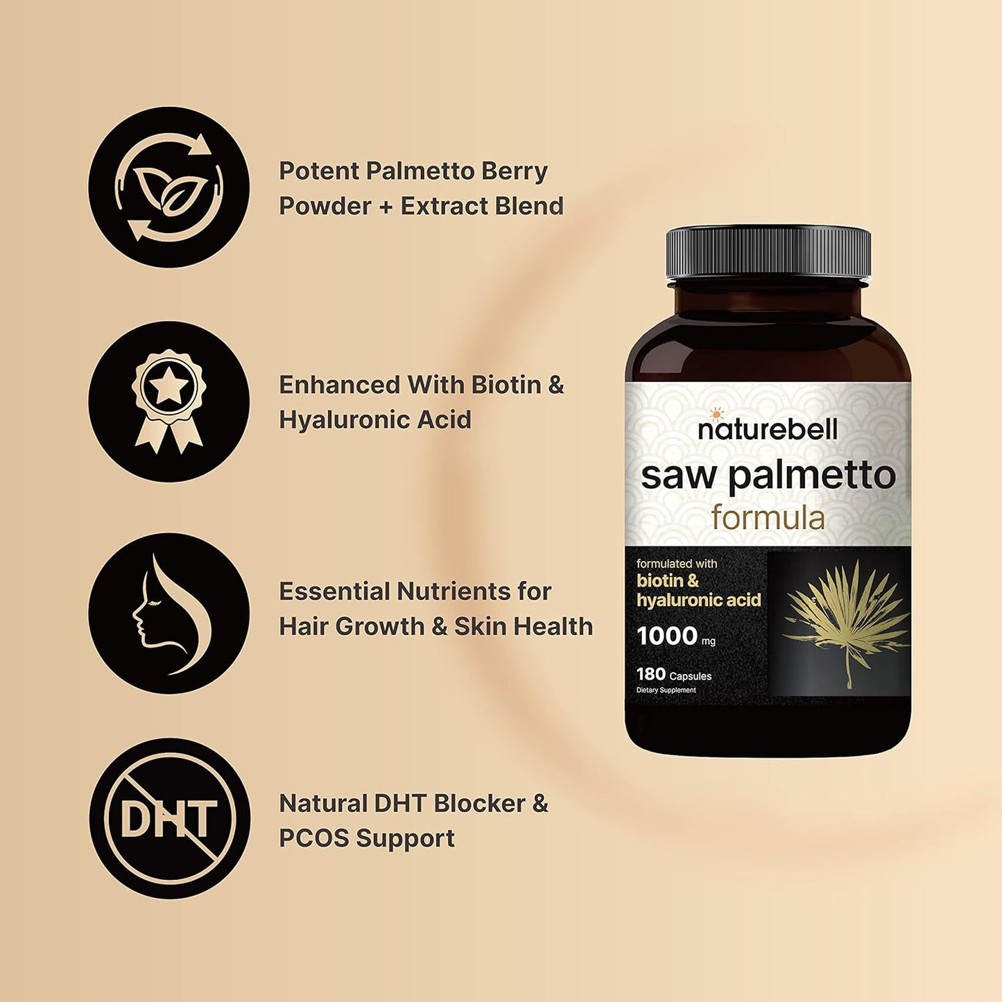 NatureBell Saw Palmetto Supplement 180 Capsules