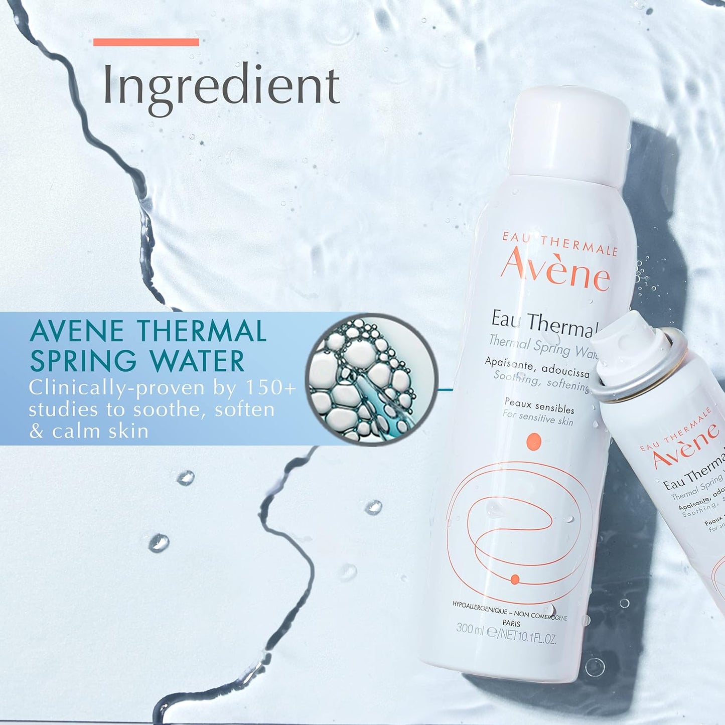 Eau Thermale Avene Thermal Spring Water, Soothing Calming Facial Mist Spray for Sensitive Skin 300 ml