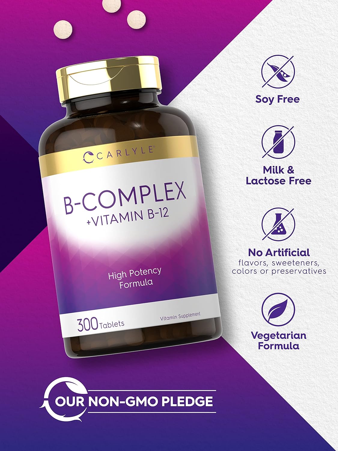 Carlyle B Complex Vitamin with B12  300 Tablets