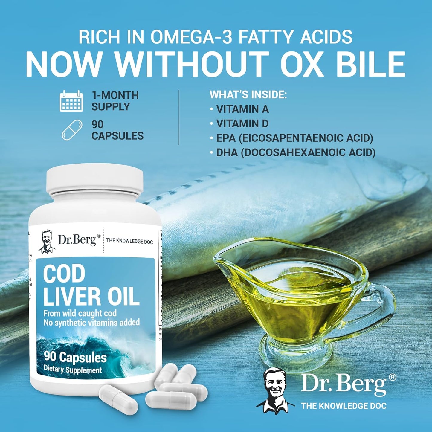 Dr. Berg Cod Liver Oil  90 Capsules