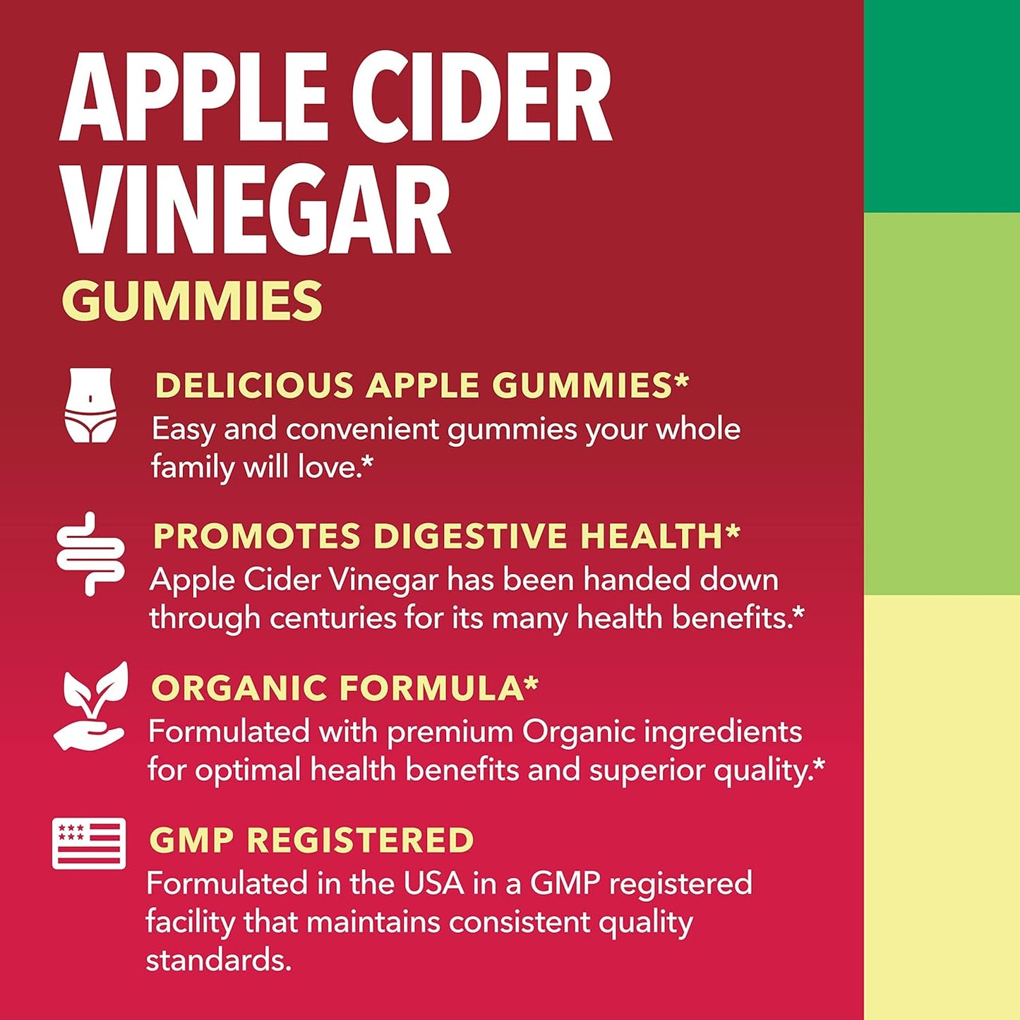 Organic Apple Cider Vinegar Gummies with The Mother 60 count