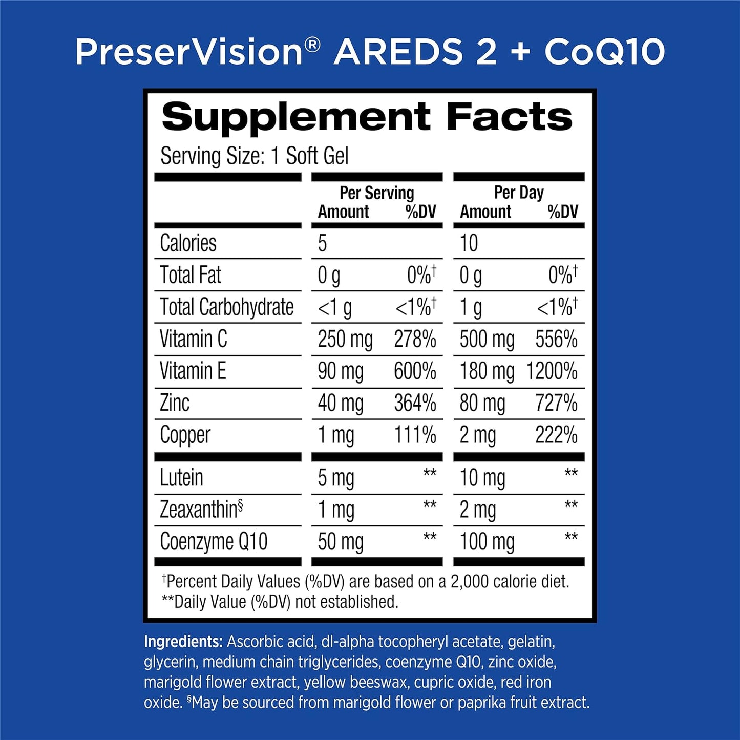 PreserVision AREDS 2 Eye Vitamins for Heart Health 100 Softgels