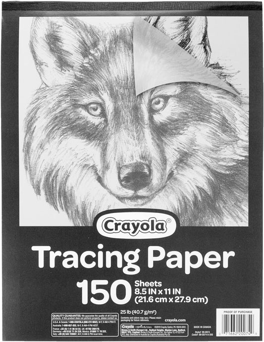 Crayola Tracing Paper 8 1/2” X 11”,  Tracing Pads, 150 Sheets