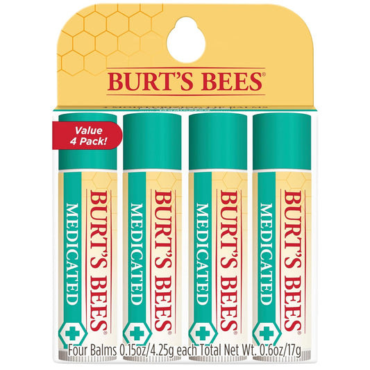 Burt's Bees Medicated Lip Balm 4 Tubes, 0.15 oz.