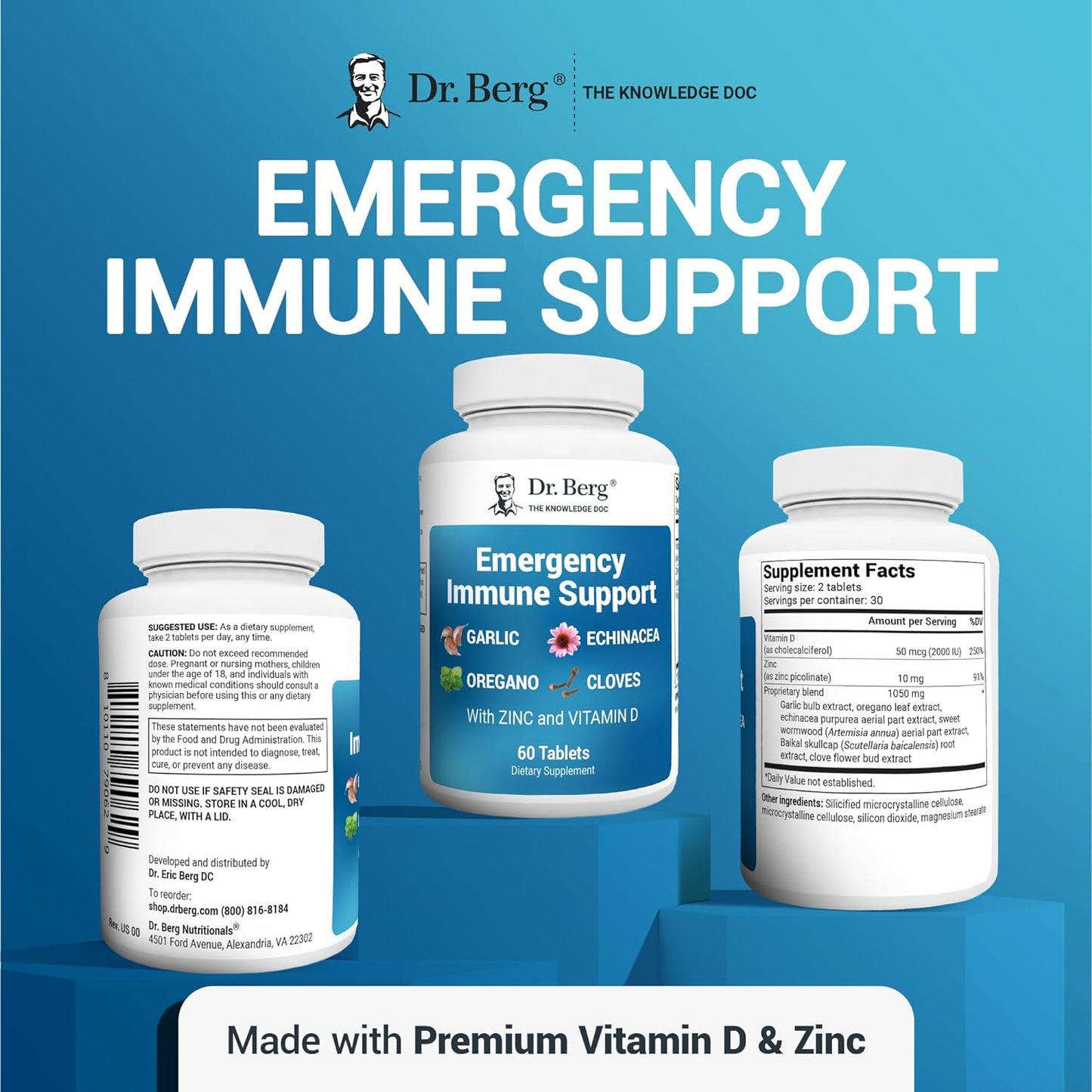 Dr. Berg Emergency Immune Support w/Echinacea 60 Tablets