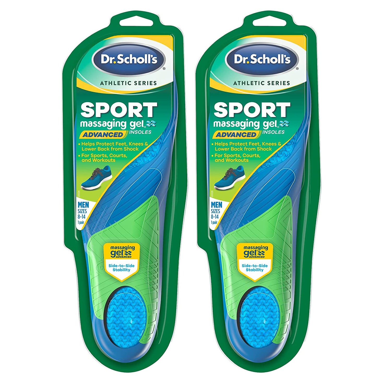 Dr. Scholl's Men's Sport Insoles on Lower Body Joints (8-14) - Pack of 2