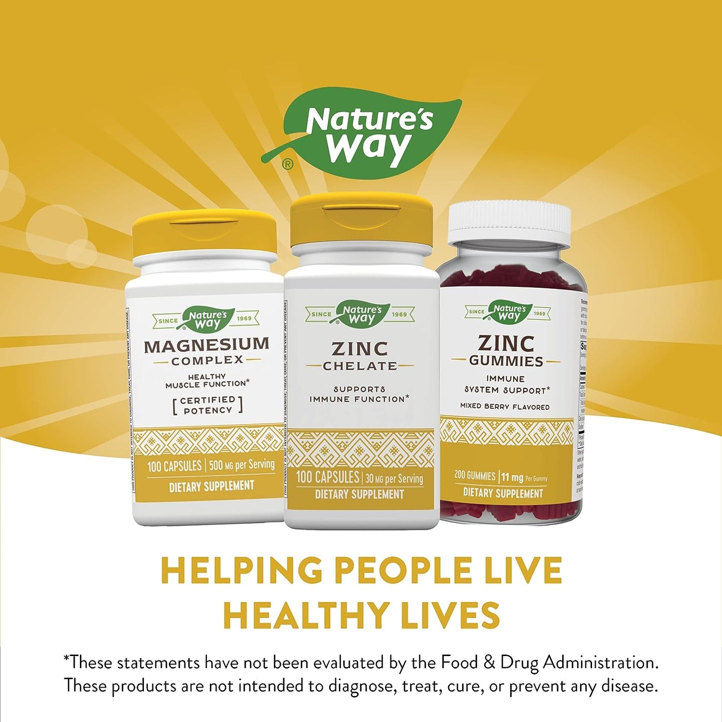 Nature's Way Zinc Chelate, Supports Immune Function 100 Capsules