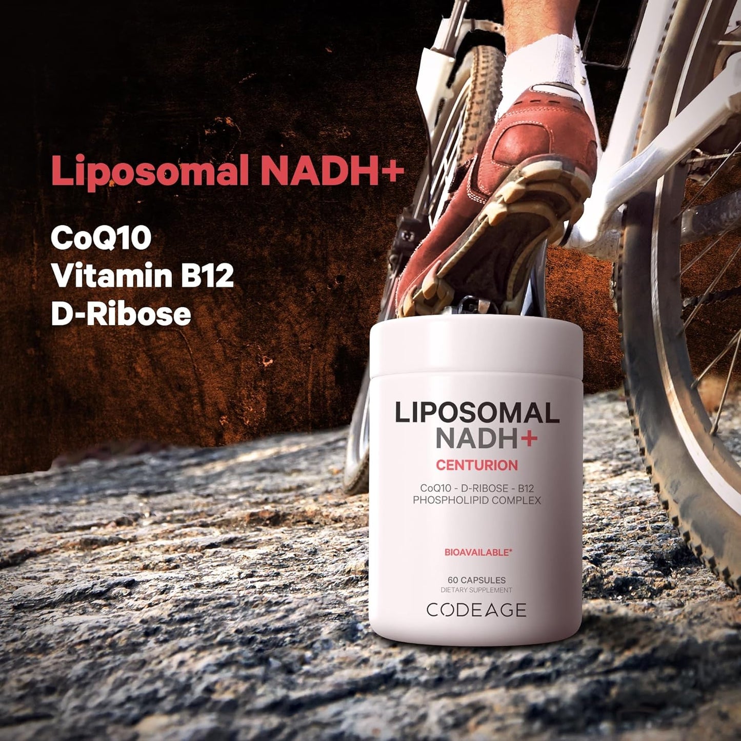 Codeage Liposomal NADH+ Supplement - CoQ10 - Vitamin B12 60 Capsules