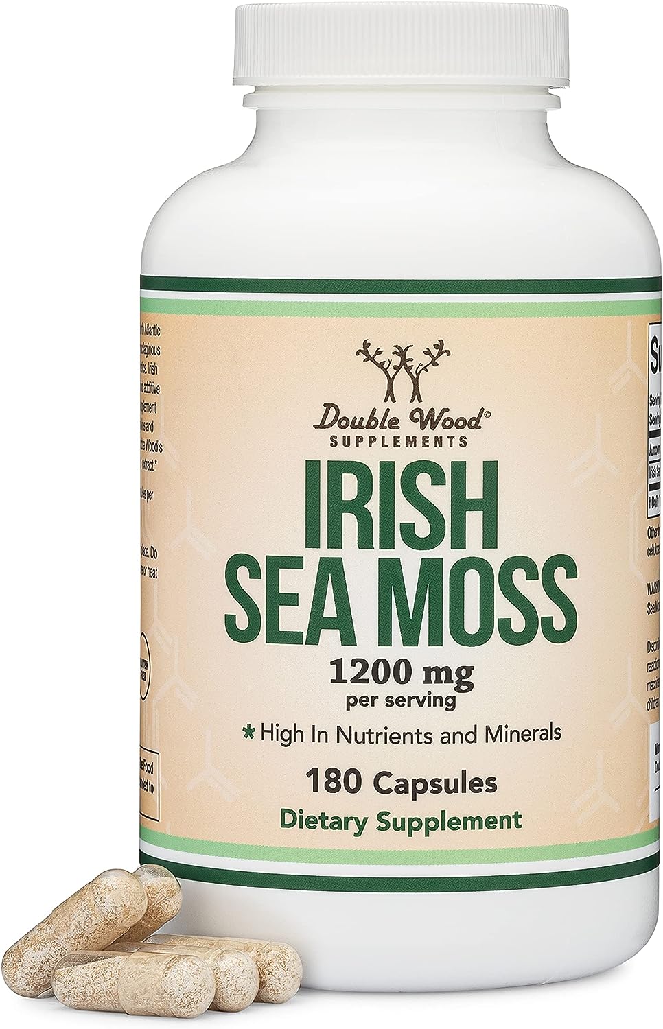 Irish Sea Moss Capsules, More Potent Than Sea Moss Gel Extract 180 Count