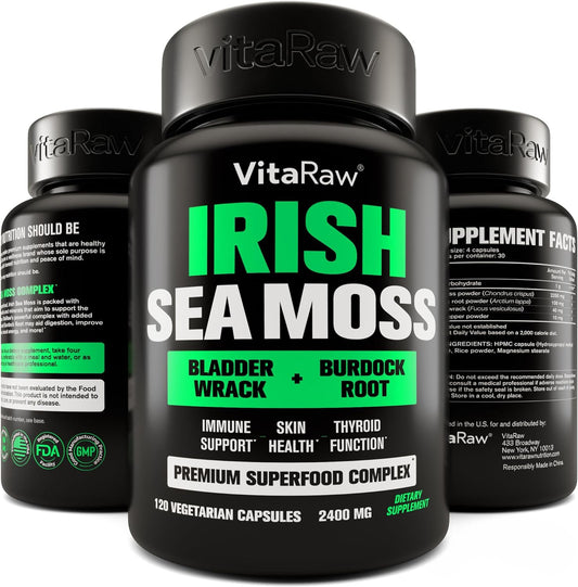 Organic Irish Sea Moss Capsules 2400 mg -120 capsules