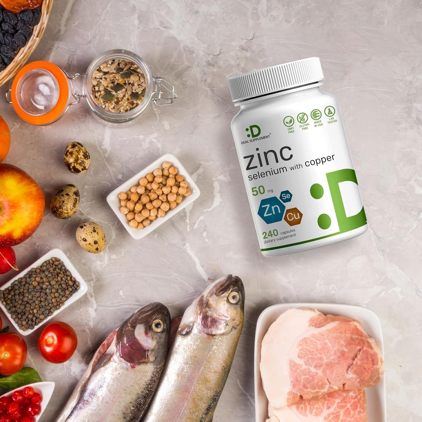 Zinc  with Selenium with Copper, 240 Capsules