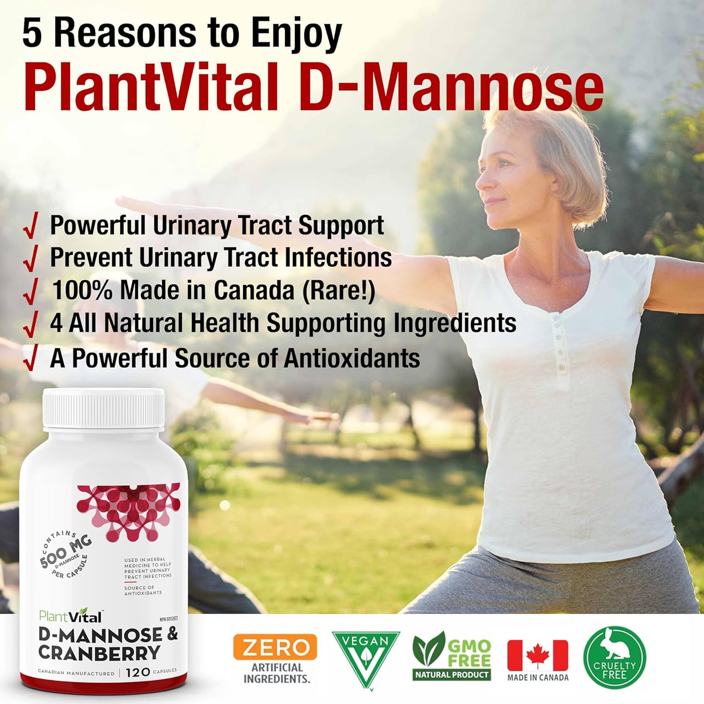 Plantvital  with Cranberry - D-mannose 120 count