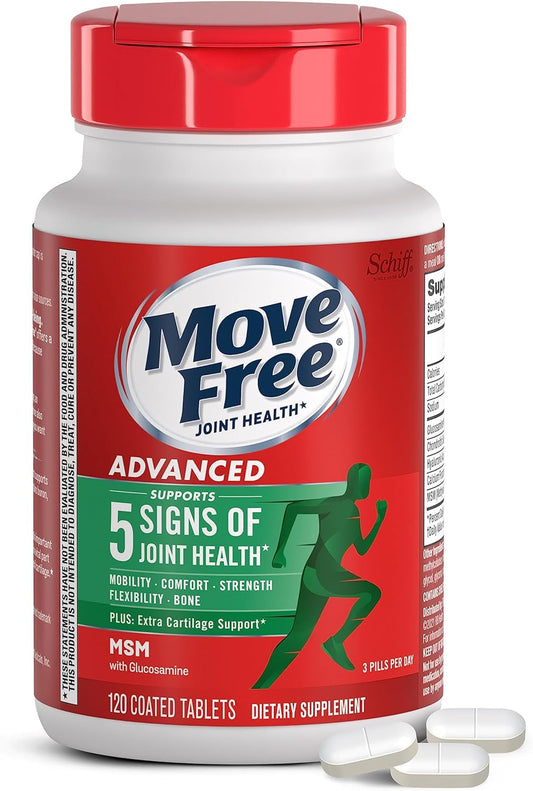 Move Free Advanced Glucosamine Chondroitin MSM Joint Support Supplement 120 count