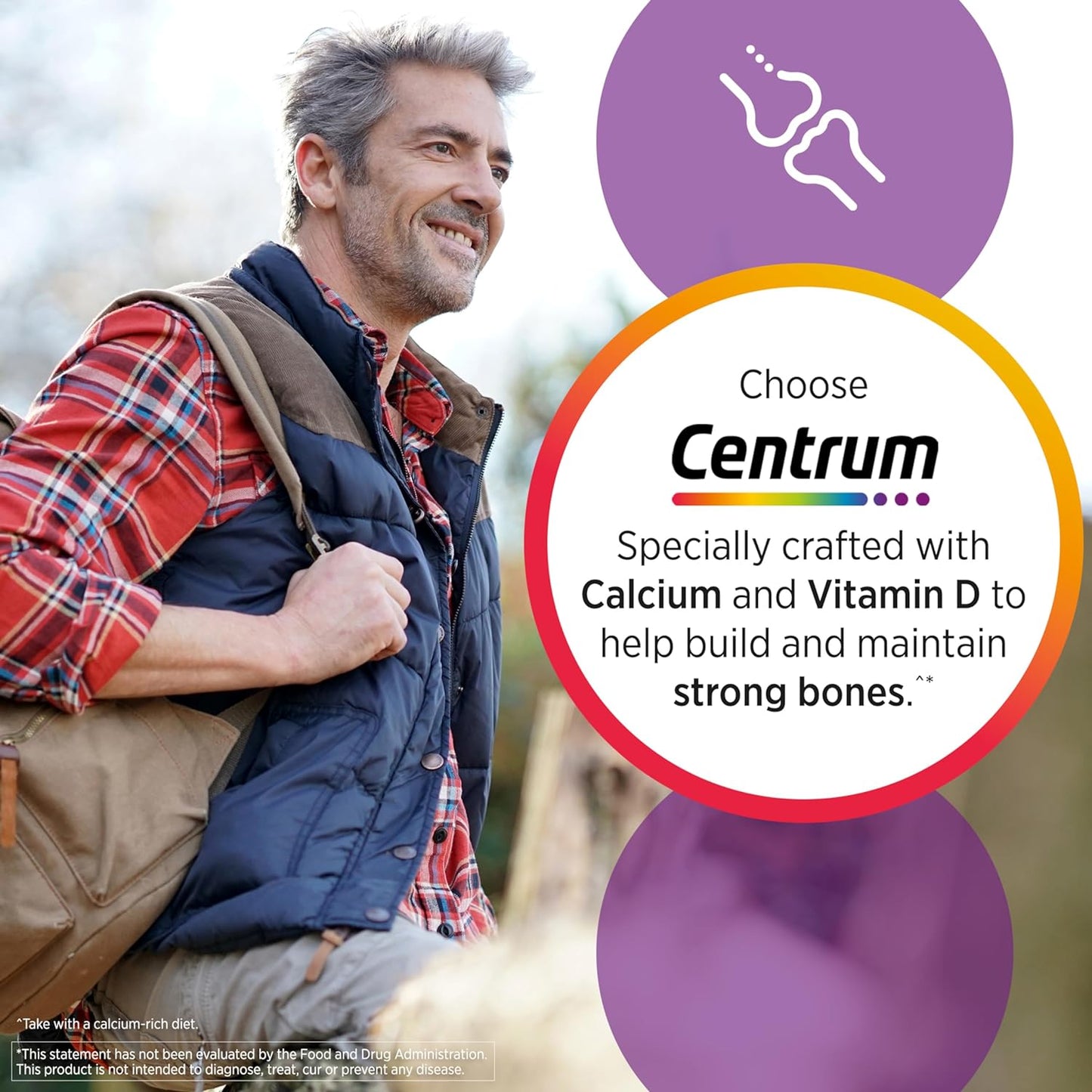 Centrum Silver Multivitamin for Men 50 Plus, Multimineral Supplement, Vitamin D3, 200 count