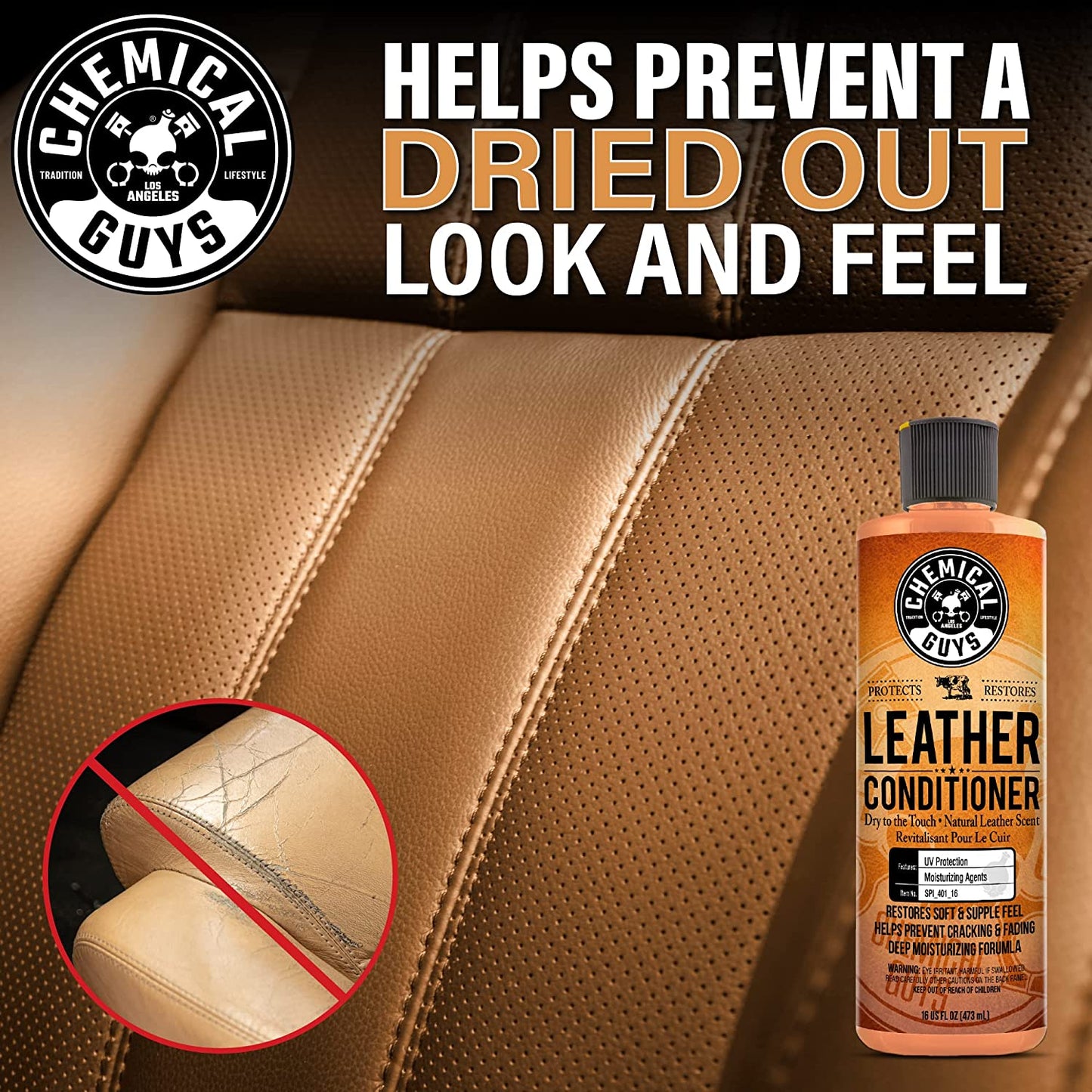 Chemical Guys SPI_109_16 Leather Cleaner and Leather Conditioner Kit for Use on Leather Apparel, Furniture, Car Interiors, Shoes, Boots, Bags & More (2 - 16 Oz Bottles)