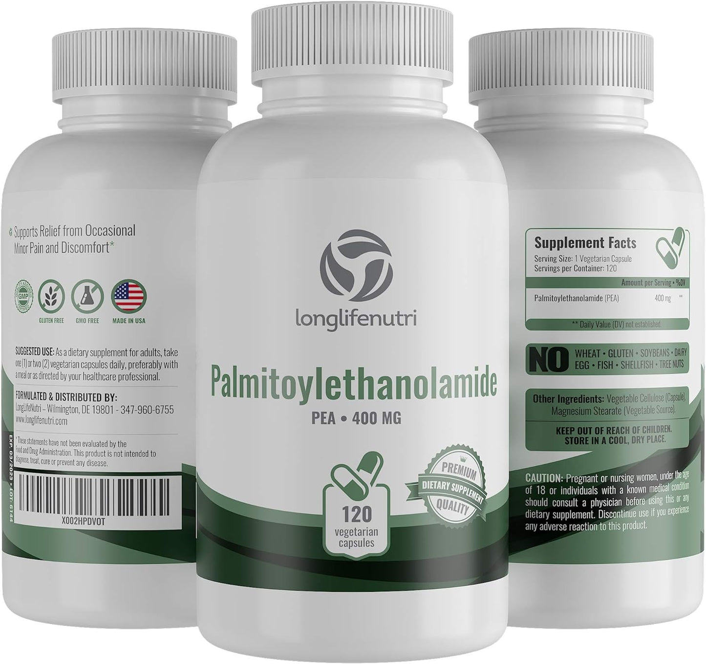 LongLifeNutri Palmitoylethanolamide 120 Capsules