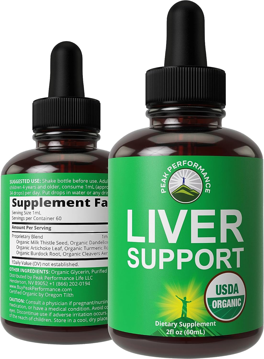 USDA Organic Liver Cleanse Detox & Repair. 6-in-1 Liquid Drops