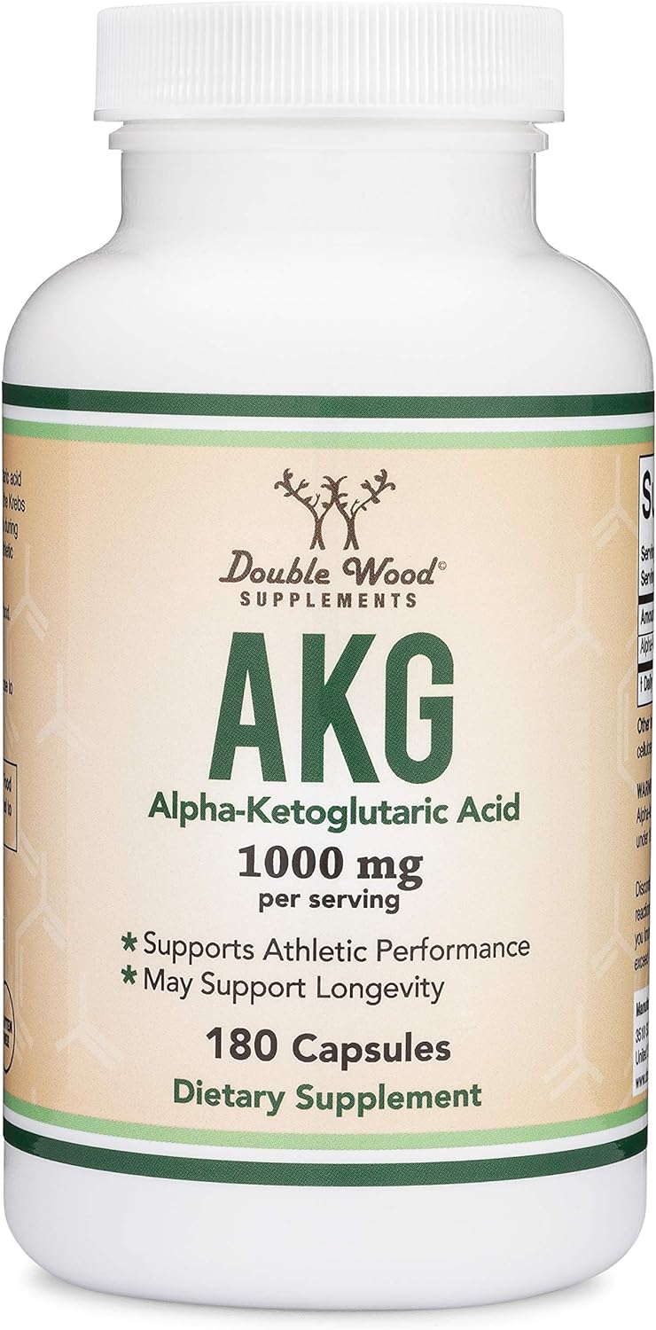 AKG Supplement (Alpha Ketoglutaric Acid) 1,000mg Per Serving 180 Capsules