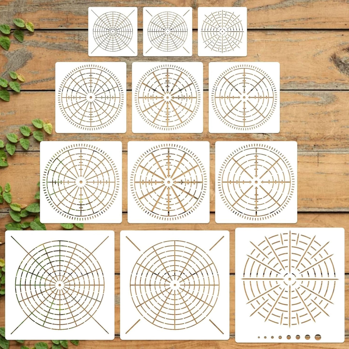 12 Pieces Mandala Dot Painting Tool Stencils Template Set