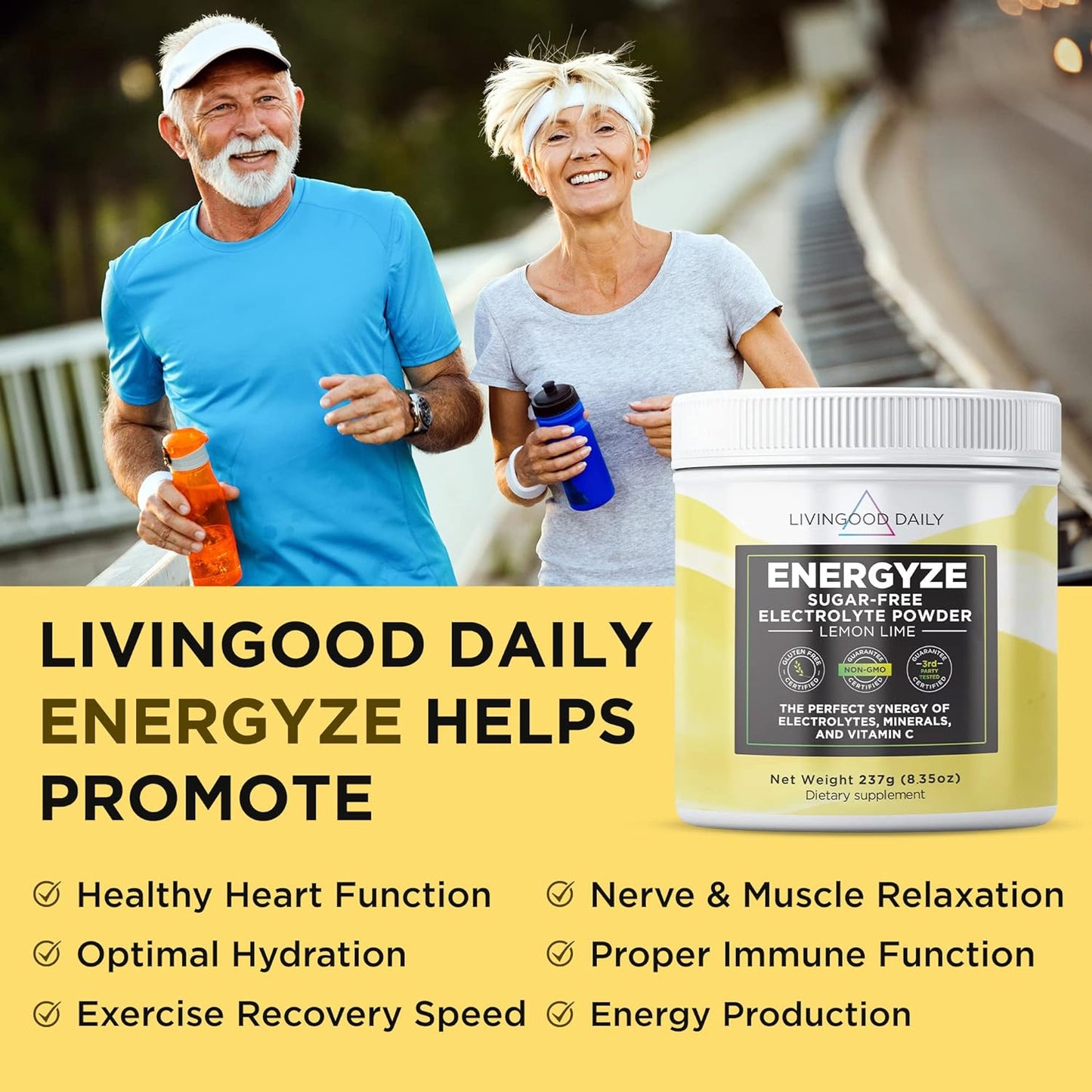 Livingood Daily Electrolytes Powder No Sugar -8.35oz