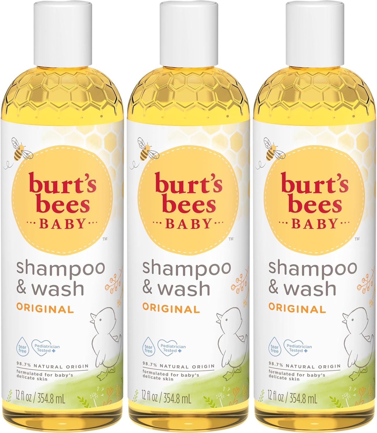 Burt's Bees Baby Shampoo & Wash, Tear Free Soap,12 Ounce (Pack of 3)