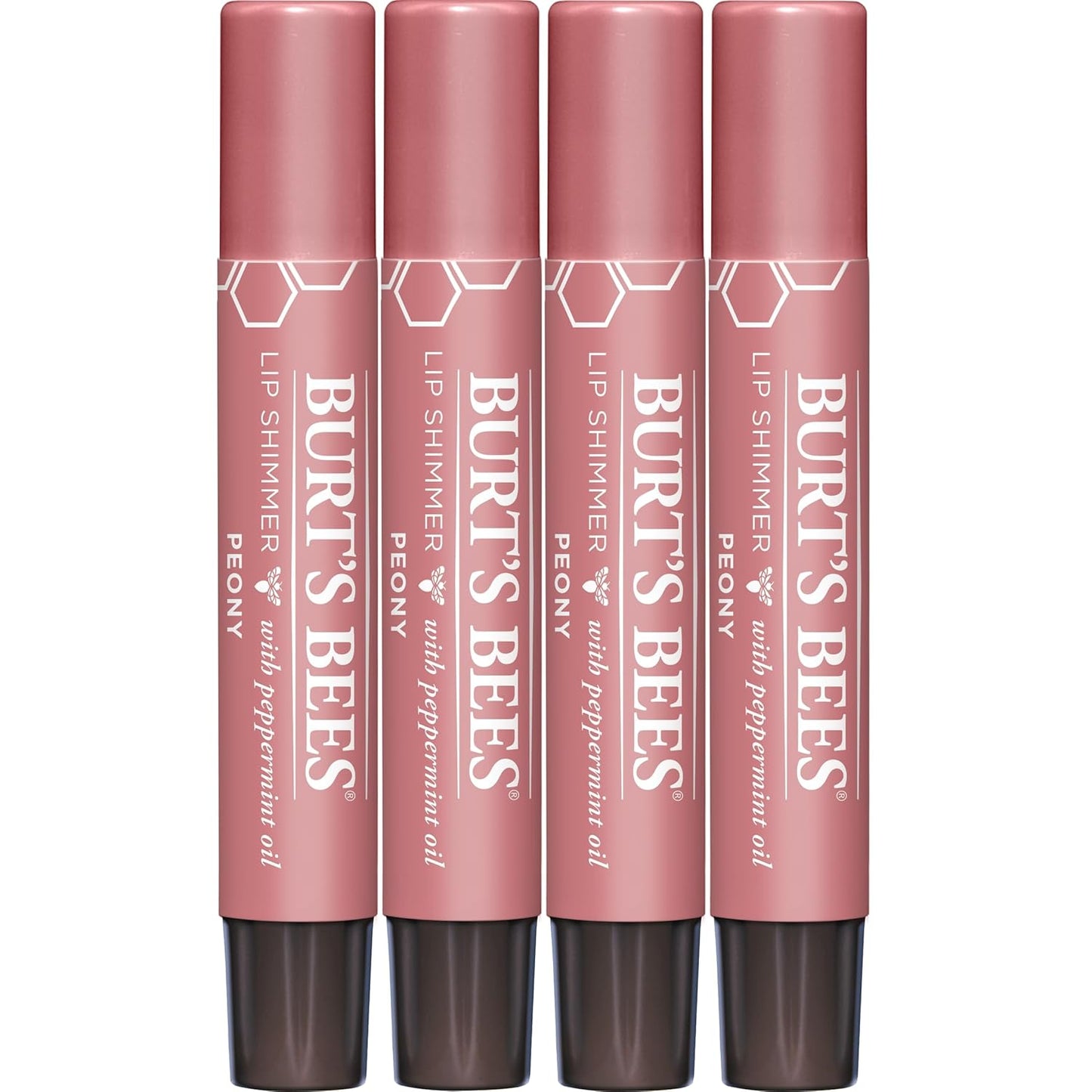 Burt's Bees Shimmer Lip Tint Valentines Day Gifts, Shimmering Lip Oil Stick,(4-Pack)