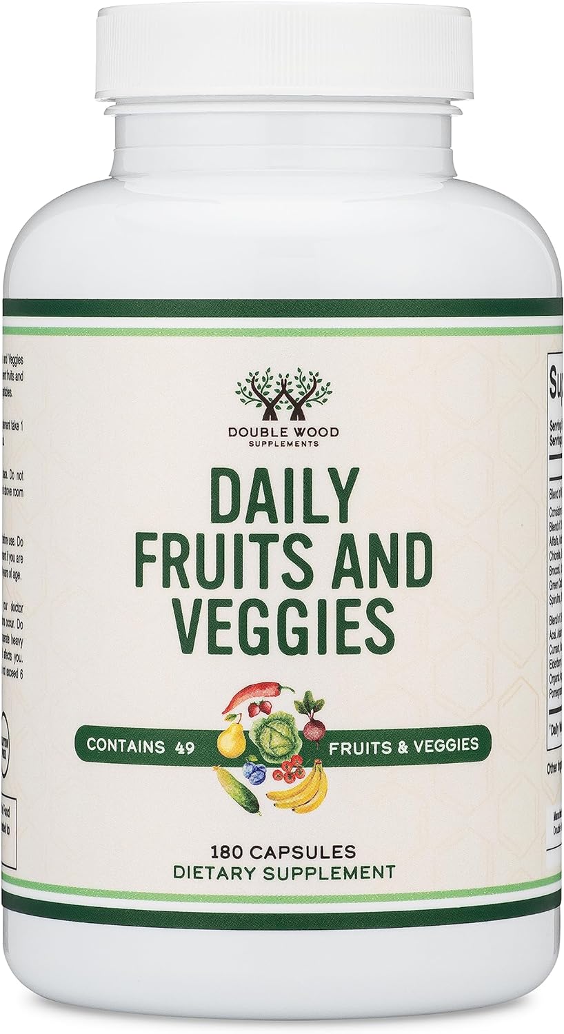 Fruits and Veggies Daily Blend of 49 Different Fruits and Vegetables, 180 Capsules