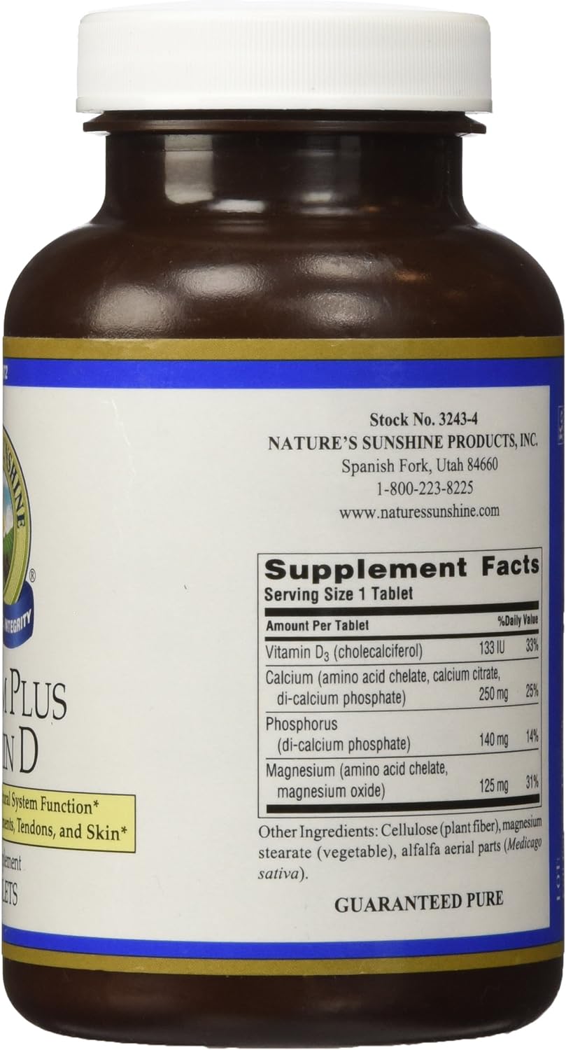 Nature's Sunshine Calcium Plus Vitamin D, 150 Tablets