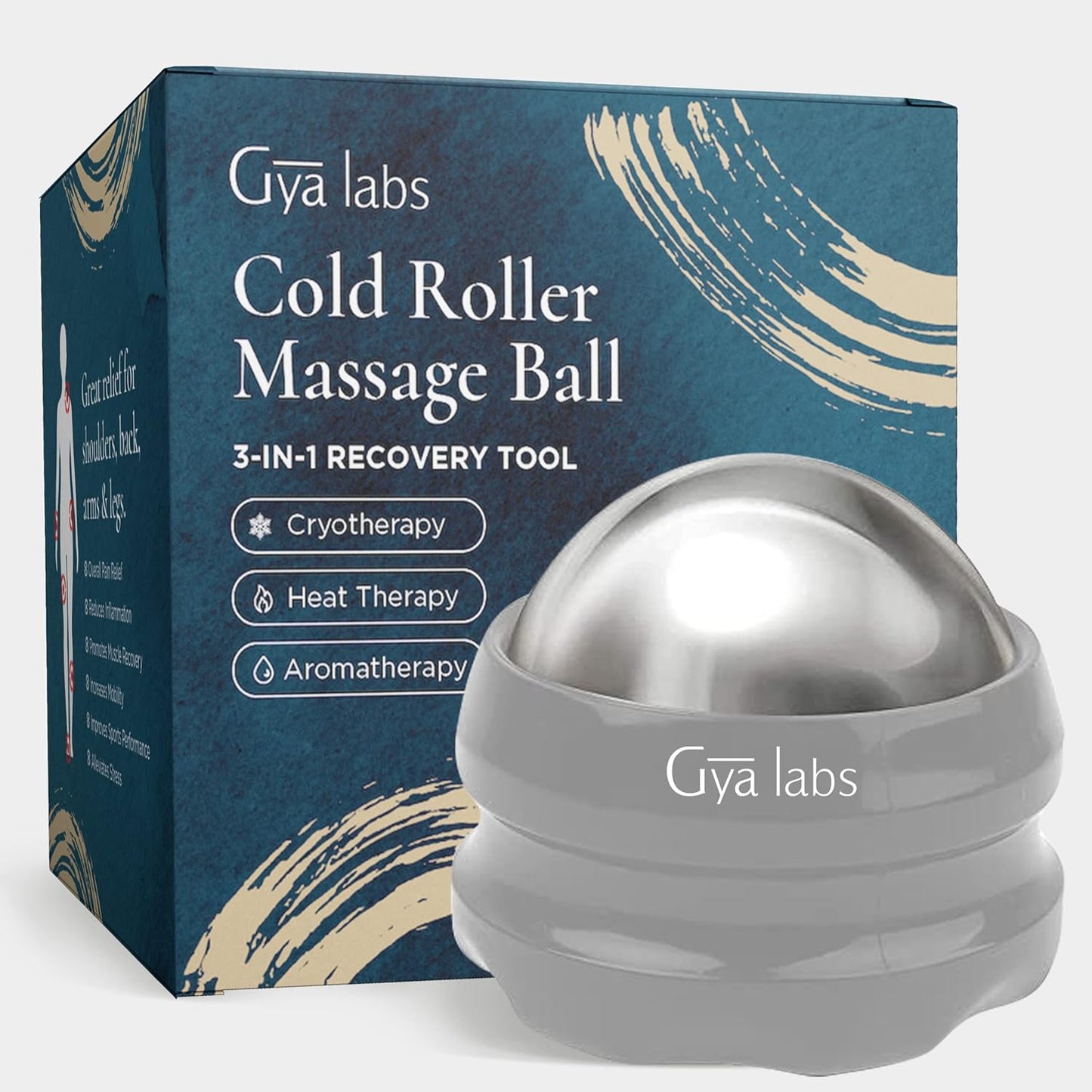 Gya Labs Cold Massage Roller Ball - 3-in-1 Recovery Tool