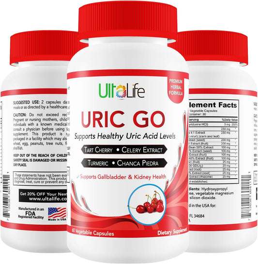 URIC GO Uric Acid Cleanse Support Supplement for G.O.U.T - 60 Capsules