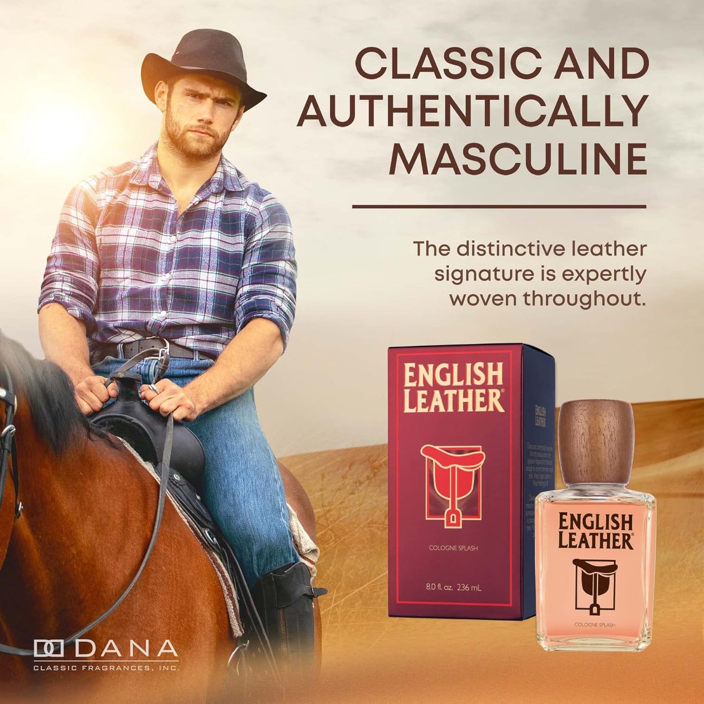 Dana English Leather Cologne for Men 8 Oz