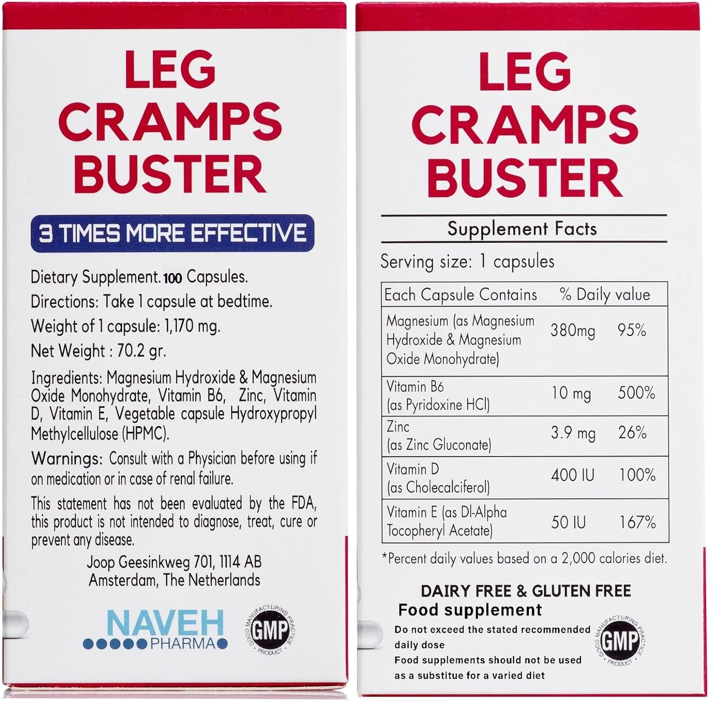 MAGNOX Leg Cramps Buster Magnesium Supplement for Muscle Cramps -60 Caps