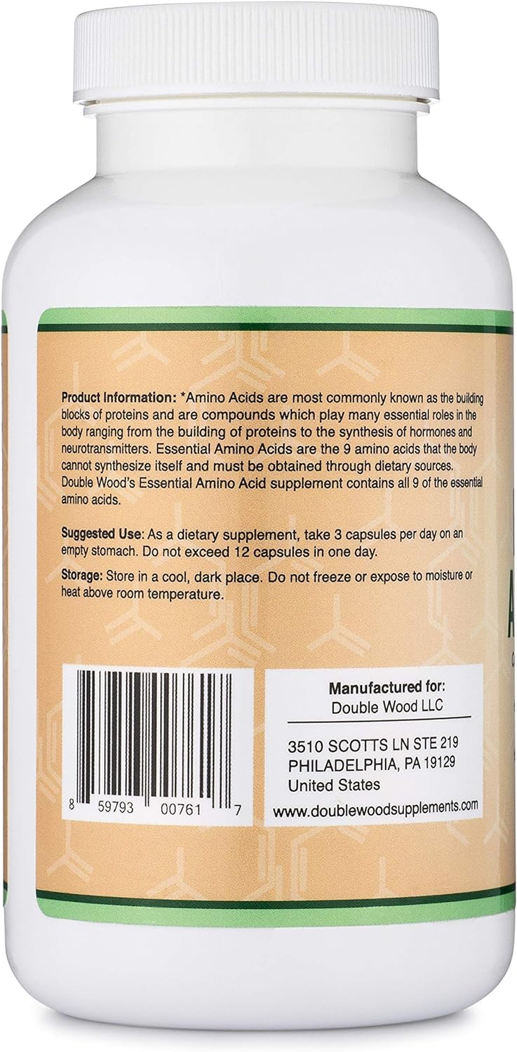 Essential Amino Acids - 1 Gram Powder Blend of All 9 225 Capsules