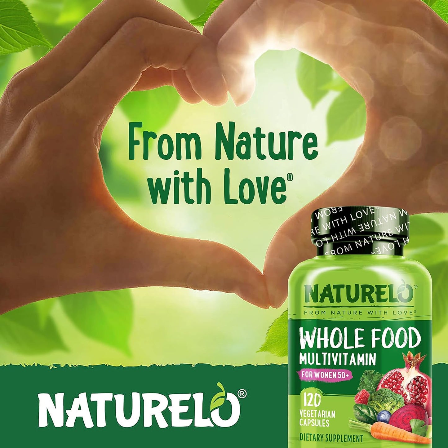 NATURELO Whole Food Multivitamin for Women 50+ ,120 capsules