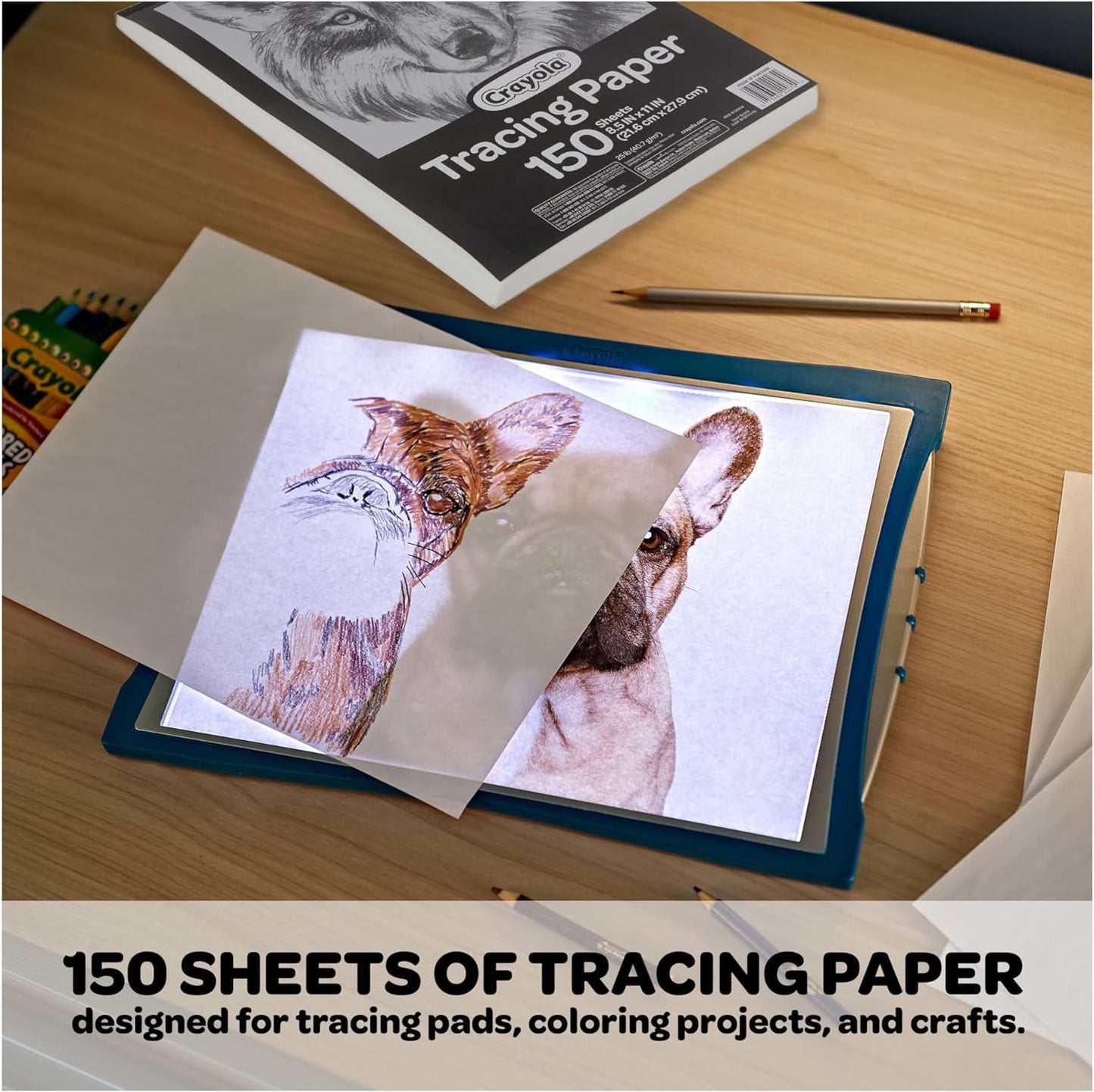 Crayola Tracing Paper 8 1/2” X 11”,  Tracing Pads, 150 Sheets