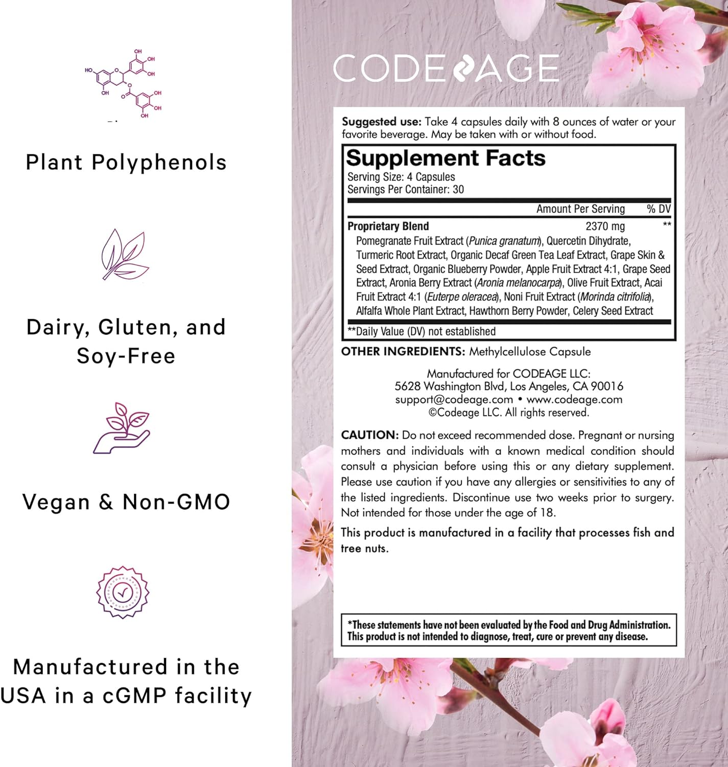 Codeage Polyphenols Supplement 120 Capsules