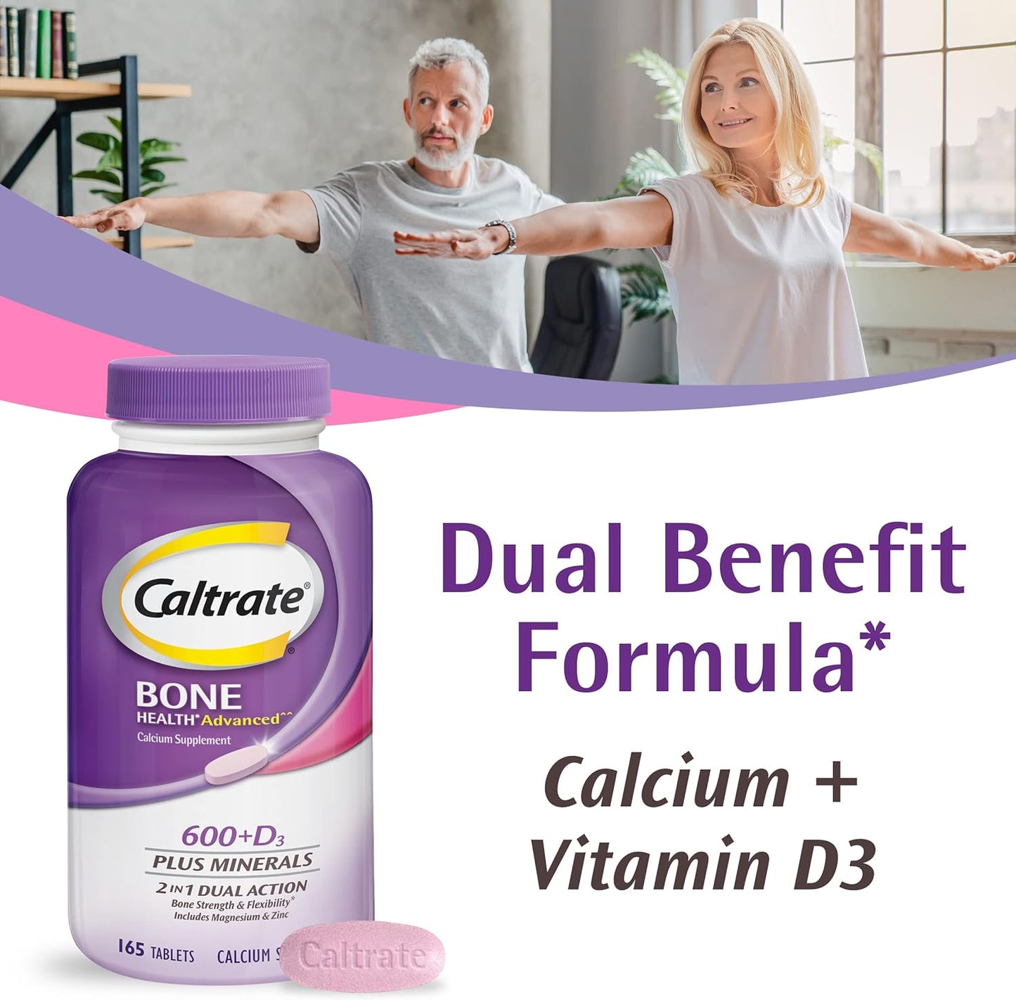 Caltrate 600 Plus D3 Plus Minerals Calcium and Vitamin D Supplement 120 Count