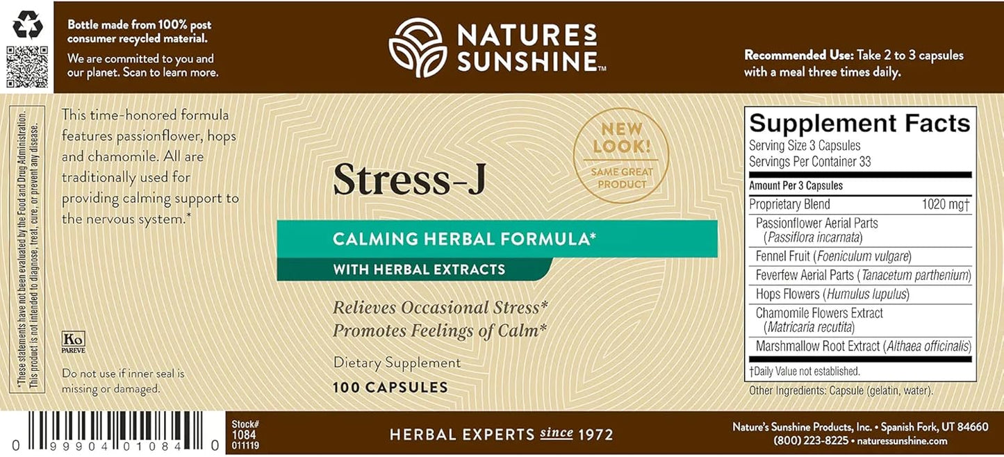 Nature's Sunshine Stress-J 100 Capsules