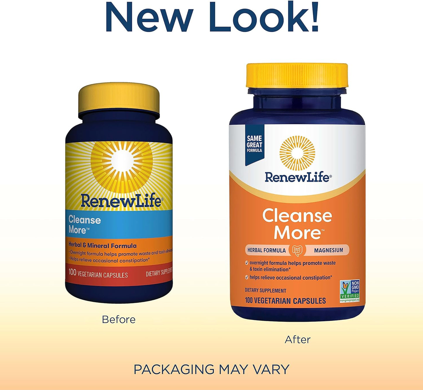 Renew Life Detox Cleanse More, Reduces Bloating and Restores Regularity, 100 capsules