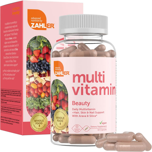 Zahler Multivitamin Beauty, Daily Multivitamin +Skin Hair 60 Capsules