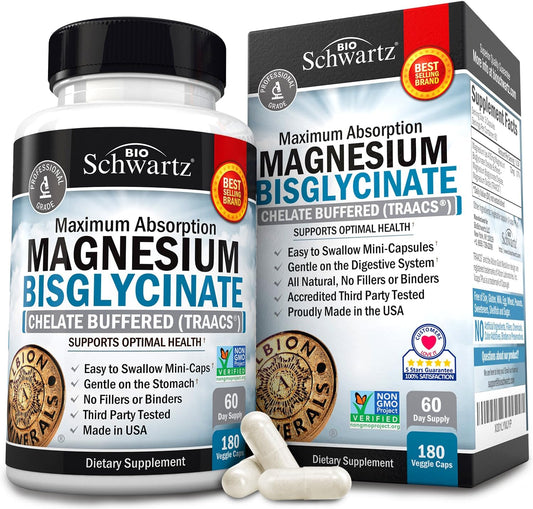 Magnesium Bisglycinate 100% Chelate No-Laxative Effect