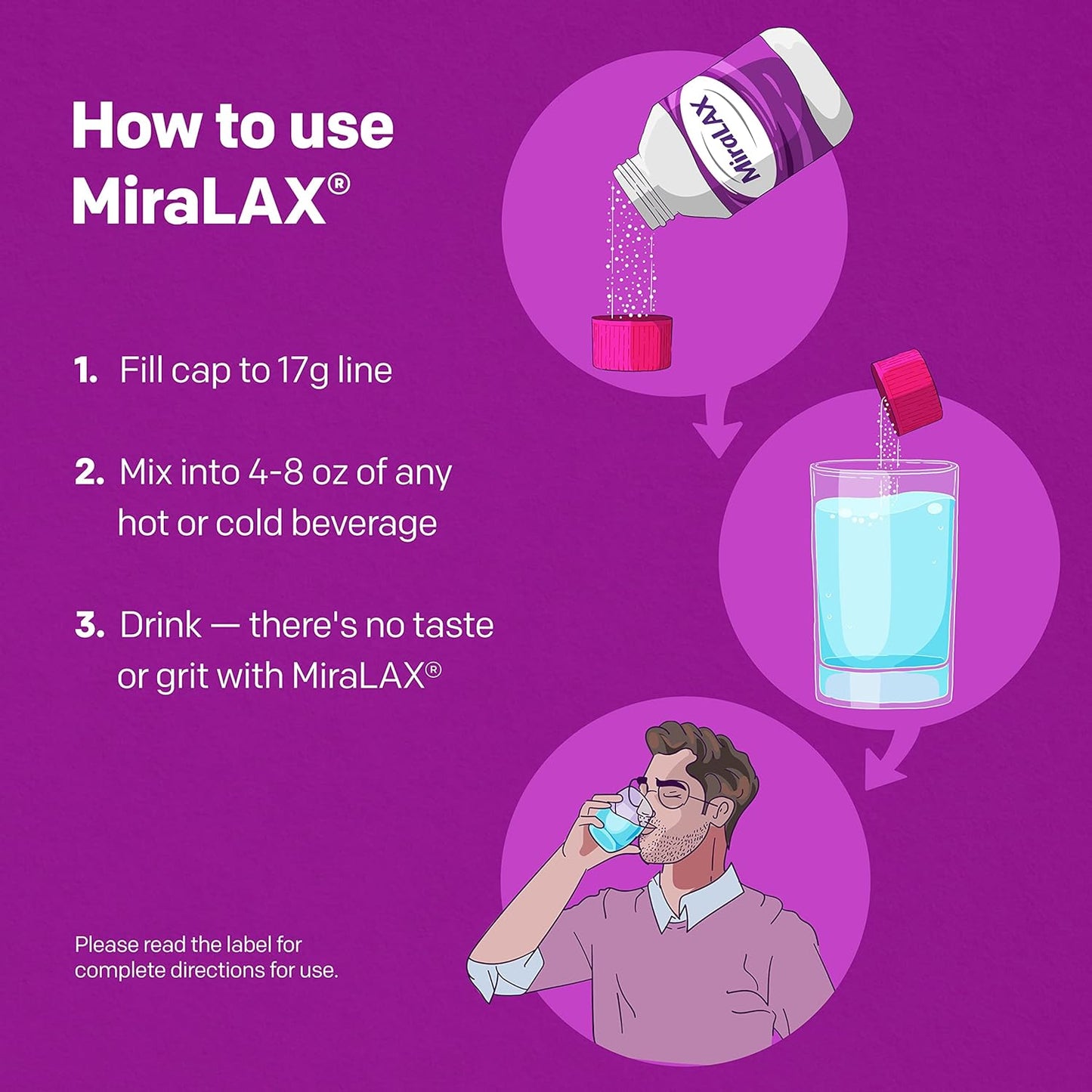 MiraLAX Laxative Powder, Gentle Constipation Relief