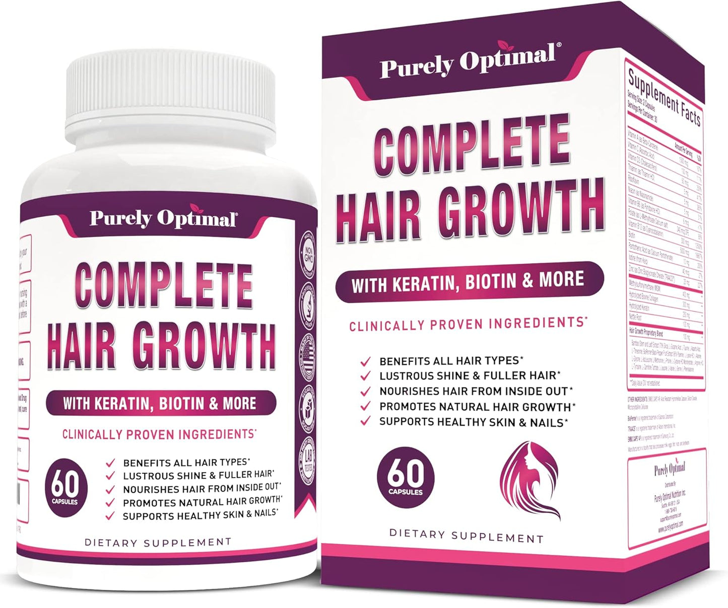 Premium Hair Growth for Women & Men - 60 capsules