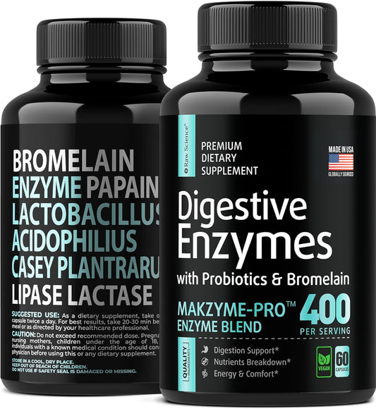 Digestive Enzymes with Probiotics & Bromelain, 60 count