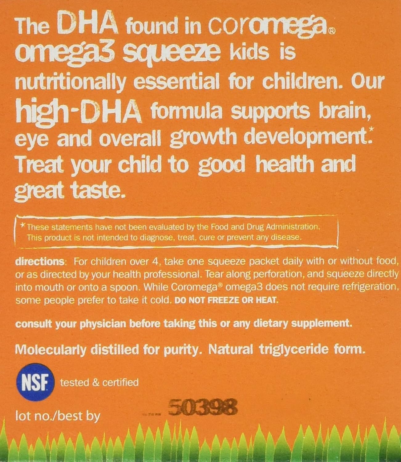 Coromega Kids Omega 3 Fish Oil Supplement,30 Single Serve Squeeze Packets